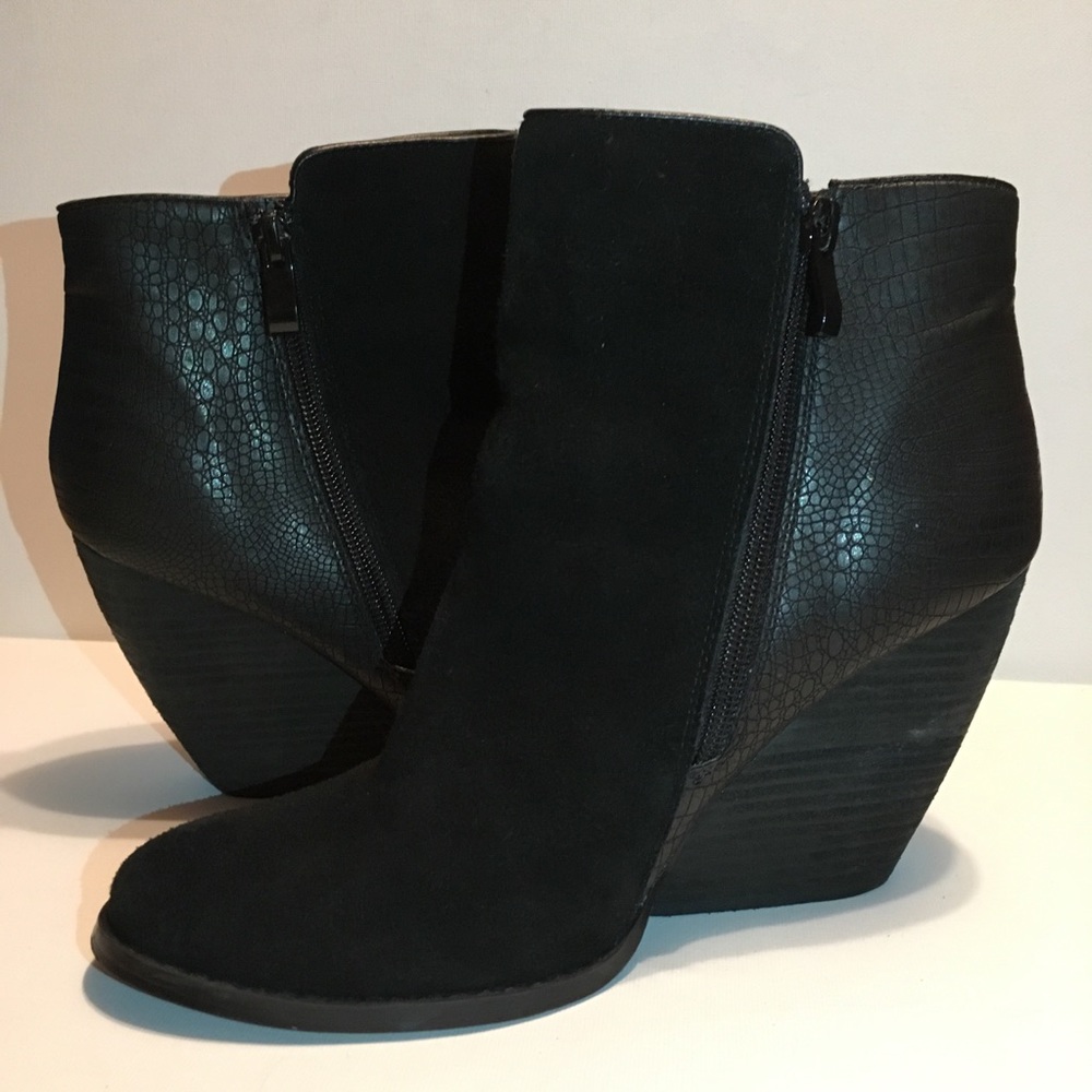 Very Volatile Booties Suede Reptile Leather Black - Picture 6 of 8